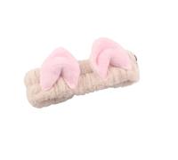 Serre-tête avec oreilles de chat mignonnes pour femmes et filles, bandeau de spa en polaire corail, accessoire de maquillage pour le visage, soins de la peau (riz)