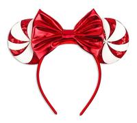 Serre-tête avec oreilles de Noël pour femme (rouge, 1 pièce)