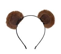 Serre-tête avec oreilles d'ours marron en peluche pour Halloween, déguisement pour se laver le visage, femmes et filles