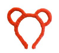 Serre-tête avec oreilles d'ours marron - Joli bandeau pour adultes et enfants - Costume d'ours - Bandeau de maquillage doux pour se laver le visage - Rouge