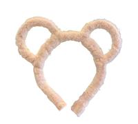 Serre-tête avec oreilles d'ours marron - Joli bandeau pour adultes et enfants - Costume d'ours - Bandeau de maquillage doux pour se laver le visage - Rose