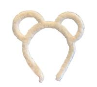Serre-tête avec oreilles d'ours marron, joli bandeau pour adultes et enfants, costume d'ours pour tout-petit, bandeau de maquillage doux pour se laver le visage pour femme beige