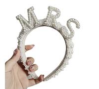 Serre-tête avec perles pour femme - Pour concours de beauté, bal de fin d'année, voile de mariée, tulle - Bandeau de mariée