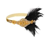 Serre-tête avec perles style années 20 - Accessoire de mariage - Garde-tête pour football, doré, Taille unique