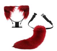Serre-tête avec queue de renard et oreilles de chats et ensemble pour Halloween, cosplay, fête, costumes pour enfants et adultes