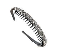 Serre-tête avec strass scintillants avec peigne à dents élégant pour le lavage du visage pour femmes et filles, accessoires quotidiens