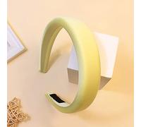 Serre-tête, bandeau en satin rétro simple à larges bords, bandeau uni, bandeau en satin tressé pour femme et fille, pour les rencontres, les vacances, les voyages, le yoga, la réunion, jaune clair