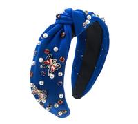 Serre-tête bibi à plumes 4 juillet avec épingles à drapeau - Accessoire de cheveux patriotique pour le jour de l'indépendance et le quotidien (bleu, taille unique)