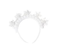 Serre-tête blanc avec flocons de neige scintillants pour femmes et filles Accessoire de vacances