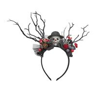 Serre-Tête Bois De Cerf Pour Halloween Coiffe Effrayante Avec Crâne Et
