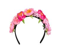 Boland Serre-tête Tiara Lotus – fleurs roses, accessoire de costume – Adulte