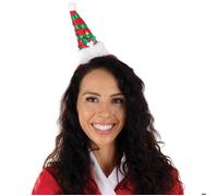 Serre-tête bonnet de noël (x1) REF/16205 - ptit clown rouge, blanc et vert