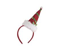 Serre-tête bonnet de noël (x1) REF/16205 - ptit clown rouge, blanc et vert