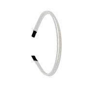 Serre tête Chic et élégant 3 rangs Perles Nacrées Blanches 3mm - Largeur : 9mm