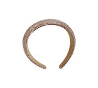 Serre-tête clignotant avec pierres précieuses - Accessoires pour cheveux - Pour femme - Avec strass - Large bord - Doré