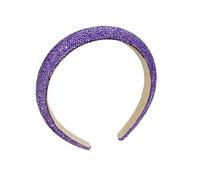 Serre-tête clignotant avec pierres précieuses - Accessoires pour cheveux - Pour femme - Avec strass - Large bord - Violet