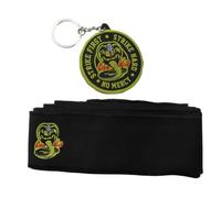 Serre-tête Cobra Kai King 200 cm x 5 cm et porte-clés Strike First Karaté Kids Mr Miyagi Daniel Movie Headband Men Women Children Novelty