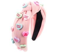 Serre-tête coloré à large bord pour femme - Antidérapant - Pour prendre des photos - Tissu cœur en vrac