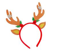 Serre-tête confortable pour les fêtes et la photographie saisonnière avec cornes de renne dorées sur le thème de Noël