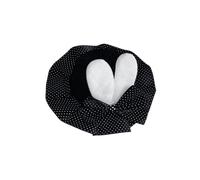 Serre-tête contemporain avec oreilles de lapins noirs et blancs - Épingle à cheveux élégante en dentelle - Parfait pour cosplay et usage quotidien - Accessoire tendance pour cheveux