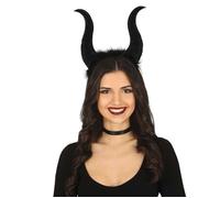 Fiestas Guirca - Serre-TÊTE Cornes Noires Reine FÉE MALÉFIQUE Diable - Accessoire de déguisement - Cosplay pour Halloween - Thême(s) :