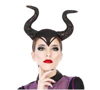 Serre-tête Cornes Reine Méchante - ATOSA - Accessoire de Déguisement Femme - Noir - Adulte
