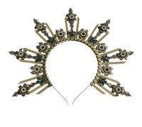 Serre-tête Couronné En Métal À Breloque Antique Ensemble D'artisanat Inachevé Décorations De Cheveux Faites À La Main Pour Les Spectacles Mariée Cosplay Thème Divinité Lune Paquet