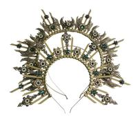 Serre-tête Couronné En Métal À Breloque Antique Ensemble D'artisanat Inachevé Décorations De Cheveux Faites À La Main Pour Les Spectacles Mariée Cosplay Thème Divinité Lune Paquet