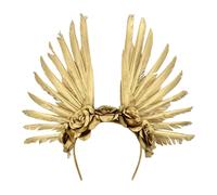 SERRE-TÊTE COURONNE PLUMES ROSES DORÉES ADULTE