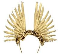SERRE-TÊTE COURONNE PLUMES ROSES DORÉES ADULTE
