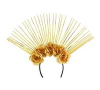 serre-tête couronne roses dorées adulte - boland 01478 Jaune G