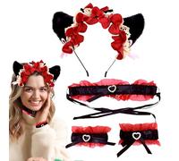 Serre-tête de chat avec oreilles de chat pour cosplay, accessoires de déguisement réglables pour le jour de Noël, Halloween, fête du jour