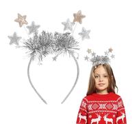 Serre Tete de Étoiles, Bandeau de Étoiles Accessoires Cheveux Noël pour Femme Fille, Serre Tete de Étoiles Paillette, Accessoires Costume pour Fête de Noël, Nouvel An et Carnaval (Argent)
