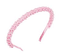 Serre-tête de mariage, fait à la main, avec perles faites à la main et bande élastique, taille libre, pour demoiselles d'honneur et occasions festives