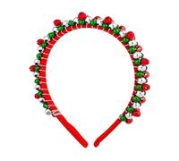 Serre-tête de Noël 2026 avec perles rouges et vertes | Serre-tête de Noël avec bordure en velours | Accessoires photo de Noël pour fêtes de fin d'année, photographie du Nouvel An