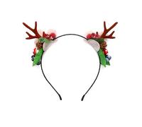 Serre-tête de Noël mignon accessoires pour cheveux en bois d'élan - Pince à cheveux - Fournitures de déguisement de fête de Noël (vert)