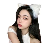 Serre-tête de Noël pour femme - Fabuleux - Couleur unie - Oreilles de renard - Blanc