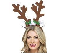 Serre Tete De Renne Avec Du Houx Et Des Grelots - Taille Unique Blanc G