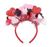 Serre-tête de Saint-Valentin en forme de cœur avec paillettes rouges et roses - Accessoires de cheveux pour femmes et filles - Décoration de fête d'anniversaire