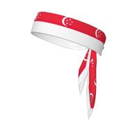 Serre-tête de sport imprimé drapeau de Singapour pour entraînement, course à pied, yoga, taille unique