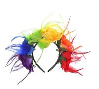 Serre-tête délicat avec fleurs artificielles sur le côté fin - Bandeau en forme de fleur artificielle pour filles - Couronne colorée pour mariage - Couronne pour prendre des photos - Couronnes pour