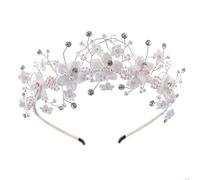Serre-tête délicat avec fleurs complexes et perles - Pour cuir chevelu sensible - Bijoux de mariée