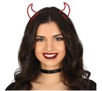 SERRE-TÊTE DÉMON ROUGE PIERRES PRÉCIEUSES