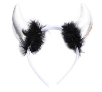 Serre-tête d'Halloween pour adulte - Plumes de bœuf - Décoration courte - Corne courte - Pour cosplay, bal masqué - Cornes multicolores - Pour enfants - Longue et multicolore
