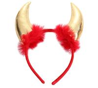 Serre-tête d'Halloween pour adulte - Plumes de bœuf - Décoration courte - Corne courte - Pour cosplay, bal masqué - Cornes multicolores - Pour enfants - Longue et multicolore