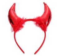 Serre-tête d'Halloween pour adulte - Plumes de bœuf - Décoration courte - Corne courte - Pour cosplay, bal masqué - Cornes multicolores - Pour enfants - Longue et multicolore