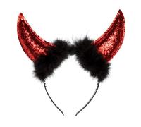 Serre-tête diable à paillettes rouge pour femme - Automatique - Accessoire de déguisement pour extérieur