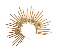 Serre-tête diable punk fleur artistique accessoire de cheveux pour adultes fleur argentée pour fêtes boîtes de nuit