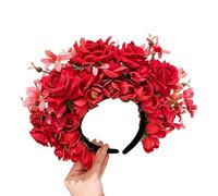 Serre-tête double face avec fleur de rose mexica, accessoire de cheveux pour la plage