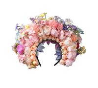 Serre-tête double face avec fleurs mexicaines - Couronne de roses - Accessoire de cheveux pour femme